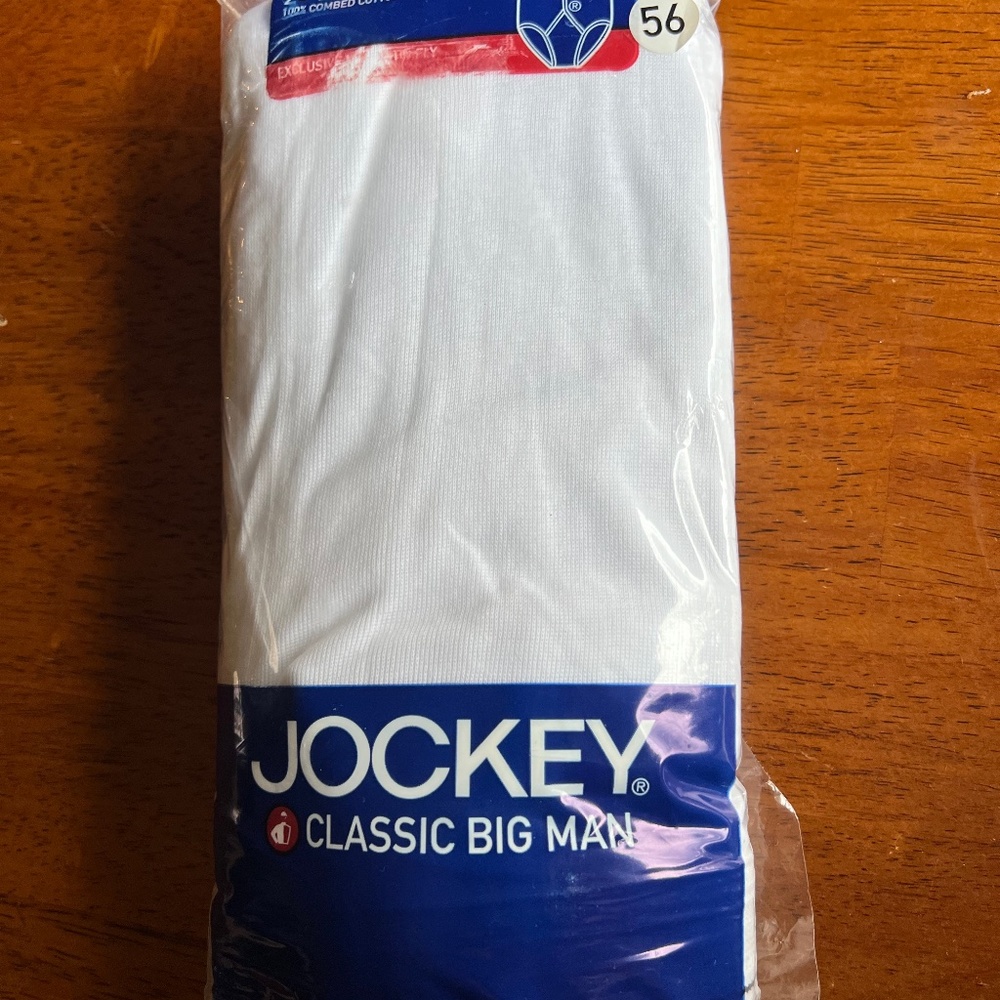 2006 Y Front Fly Men 56 Jockey Classic Big Man 2 Pr Cotton White Brief Underwear